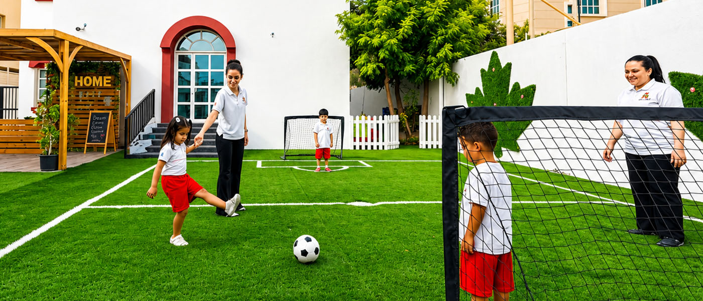 Children enjoying outdoor activities at Maple Bear